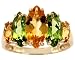 14K Yellow or White Gold Graduated Marquis Gemstone Ring-Multi Citrine-Peridot-full, half sizes from 5-8.5