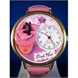 Whimsical Watches Unisex Pink Hat Madame Gold Watch Watch G1020002 by Watches