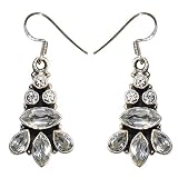 Gemstone Earrings Sterling Silver Jewelry 1.5 inches (erg030)