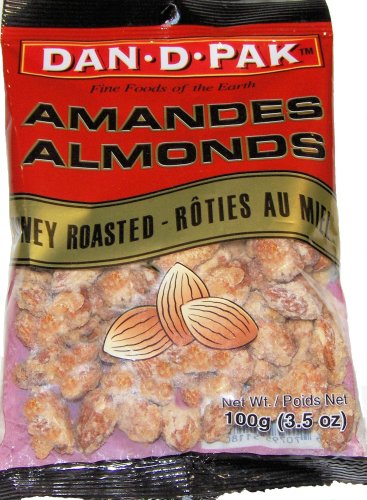 Dan-D-Pak Honey Roasted Almonds, 3.5-Ounce Bags (Pack of 12) by Dan-D-Pak