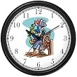 Pirate Sea Captain with Peg Leg - Parrot on Shoulder - Pirate Theme Wall Clock by WatchBuddy Timepieces (Black Frame)