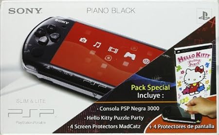 Consola 3000 - Negra con Hello Kitty Party Puzzle y 4 Screen Protectors