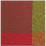 IMAGE OF Durable Woven Jacquard 100% Cotton Maple Leaf Cranberry Tablecloth 60x60 Inches