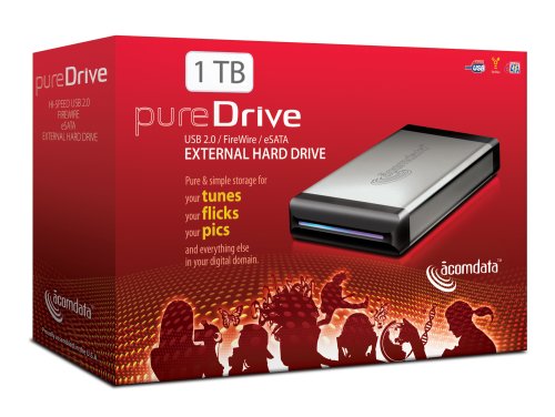 AcomData PureDrive 1 TB USB 2.0/FireWire 400/eSATA Desktop External Hard Drive PDHD1000UFSE