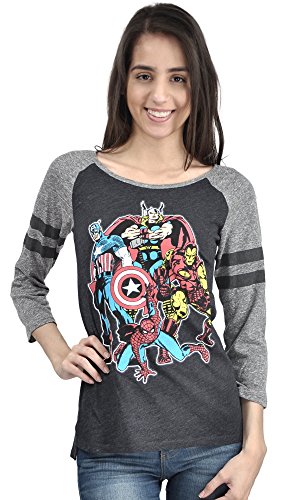 Marvel Comics Juniors Avengers Striped Sleeve Raglan T-Shirt