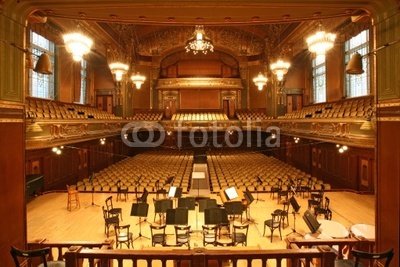 Wallmonkeys Peel and Stick Wall Decals - Old Auditorium, Gold and Velvet Decoration - 18