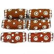 6 Kashmiri Tube Dot Metal Beads Jewelry Beading Craft