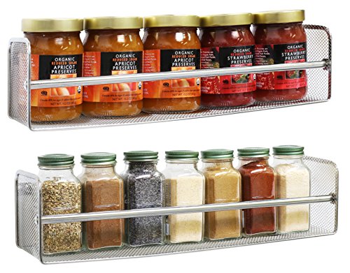 Decobros 2 pack wall mount single tier mesh spice rack,…