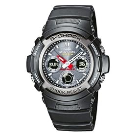 Casio - AWG-101-1AER - Montre G-Shock Radio Pilot�e - Acier et R�sine - Quartz Analogique et Digitale - Multifonctions -Sport Solar - Chrono - Timer - Alarmes Fuseaux Horaires - Bracelet Caoutchouc Noir