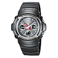 G-Shock Men's Quartz Watch with Black Dial Analogue - Digital Display and Black Resin Strap AWG-101-1AER