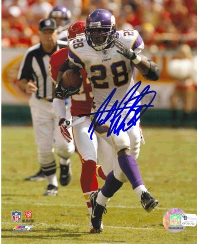 GAI Authentic Adrian Peterson Autograph Minnesota Vikings 8x10 Photo w/ Double-Matted Frame