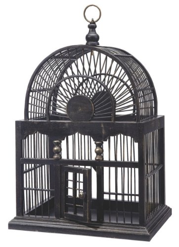 18 Elaborate Black & Gold Decorative Wooden Birdcage