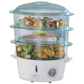 Russell Hobbs 3501 Steamer with 3 layers, 60 minute timer and stackable facility for easy storage