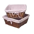 Set of 2 Cherry Baskets with Pink Liners- 16x16"