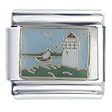 Lighthouse Daytime Italian Charms Bracelet Link