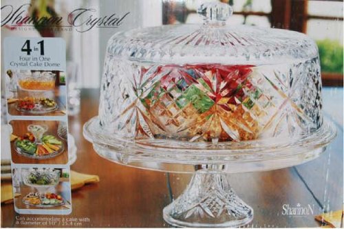 Shannon Crystal Cake Stand/Dome 4 in 1