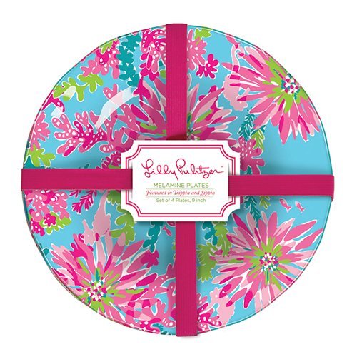 Lilly Pulitzer Melamine Plates (Set of 4) - Trippin' and Sippin