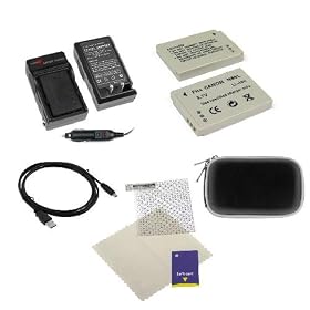 New Replacement Battery + Charger + Black Eva Case + Screen Protector + USB Cable for Canon Digital ELPH PowerShot SD790 IS