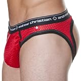 Andrew Christian Men's Air Jock Thong, Red, X-Large
