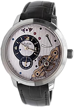 Glashutte PanoInverse XL 1-66-01-04-04-05 42mm White Gold Case Black Leather Synthetic Sapphire Men's Watch