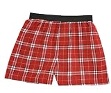 Red White Plaid check flannel cotton boxers boxer shorts available in 8 sizes