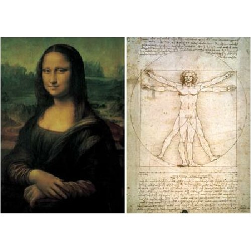 511XDfACrsL La Gioconda & Hombre De Vitrubio, Leonardo Da Vinci (2 x 1000 pc puzzles) Mona Lisa & Virtrubio Man by Da Vinci