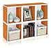 Way Basics Eco Stackable Storage Cube Plus, Cubby Organizer (Tool-Free Assembly and Uniquely Crafted from Sustainable Non Toxic zBoard Paperboard), Orange