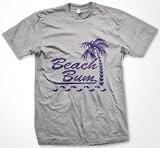 Beach Bum Mens Surfing T-shirt, Palm Tree Foot Prints Design Shirt