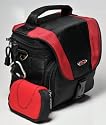 Professionelle Fototasche mit eingen&auml;htem Regencape, starker Polsterung und getrennt nutzbarer Neoprentasche, schwarz/rot f&uuml;r SLR mit 1 Objektiv, Blitz und Zubeh&ouml;r (passend z.B. f&uuml;r Nikon D40/D40x/D60/D70/D80/D200/D300/D2Xs/ und Canon EOS 300D/350D/400D/30D/450D/40D, Olympus E-3/E300/E400/E410/E500/E510, Pentax K100/K200D/K10D/K20D, Panasonic DMC L1/L10, Sony A700/A300)