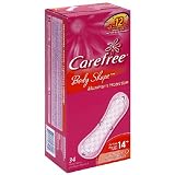  : Carefree Body Shape Pantyliners, Maximum Protection, Unscented , 34-Count Packages (Pack of 6)