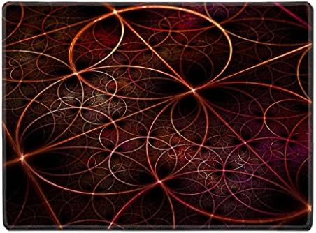 JB Wave Red Circular Abstract Placemat Pads Customized Made To Order Support Ready High Quality Eco Friendly Cloth With Neoprene Rubber 15 6/8 Inch (400mm) X 11 13/16 Inch (300mm) X 1/8 Inch (3mm)