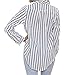 Eliacher Women's Casual Long Sleeve Shirts Striped Chiffon Blouse 6715(M,Black)
