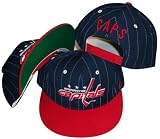 Washington Capitals Two Tone Pinstripe Snapback Adjustable Plastic Snap Back Hat / Cap