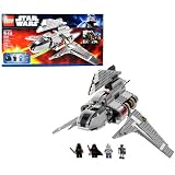 Lego Year 2010 Star Wars Series Vehicle Set #8096 - EMPEROR PALPATINE's SHUTTLE with Folding Wings, Functioning Landing Gear, Opening Cockpit and Transformation Bed Plus 4 Minifigures Battle-Damaged Anakin Skywalker with Darth Vader Helmet, Emperor Palpatine, Medical Droid, and Clone Pilot (Total Pieces: 592)
