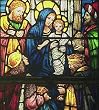 Frameable Art Card for Christmas - Adoration of the Magi in Stained Glass