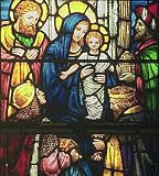 Frameable Art Card for Christmas - Adoration of the Magi in Stained Glass