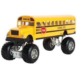School Bus: Die Cast Yellow School Bus Large 8.5 Long with Monster Wheels! by International