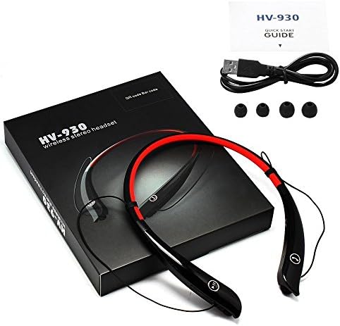 Bluetooth Earbuds,Duowo Headphones Headset Wireless Stereo 4.0 Sweatproof Lightweight Neckband Sports Running Gym Exercise Earphones for Cell Phones (red)