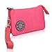 ZYSUN Womens Nylon Small Little Clutch Card Money Handbag Purse Wristlet Bag(605,red)