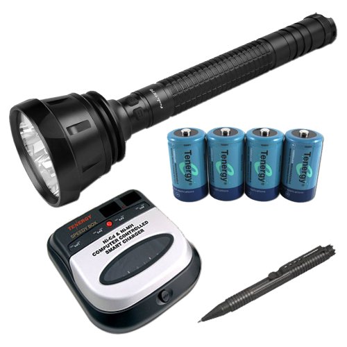 Fenix TK70 LED Flashlight 2200 Lumen 4-D Powered Outdoor Searchlight + Universal Fast Battery Charger + + 4 Piece Rechargeable D-Cell Battery + Accessory Kit 