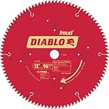 Freud D1296N Diablo 12 inch 96 Tooth TCG Non-Ferrous Metal and Plastic Cutting Miter Saw Blade with 1 inch Arbor