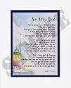 "For My Dad" Touching 8x10 Poem, Double-matted in White Over Navy And Enhanced With Watercolor Graphics.