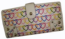 Xoxo Checkbook Wallet Love Link White Multi-colored