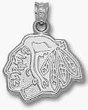 Chicago Blackhawks "Blackhawks Head Logo" 5/8" Pendant - Sterling Silver Jewelry