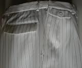 Mens Double Breasted (DB) White Pinstripe Gangster Zoot Suit - Extremely Sharp! - Includes Brand New Jacket and Pants
