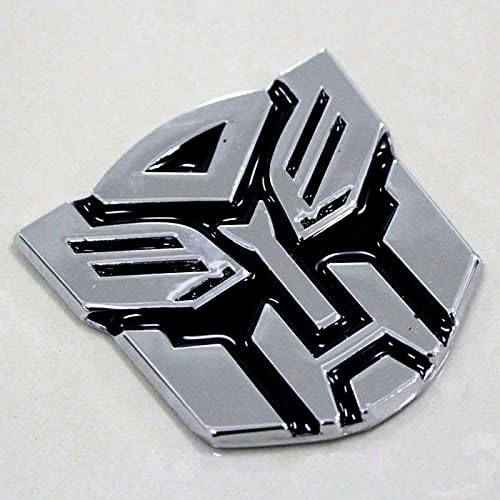 Viout® 3D Car Decal Sticker Auto Car Emblem Decal Decoration, Silver Gecko Shape 3d Logo Metal Batman Chrome Emblem Badge Sticker Spider Footprint and Shelby Naja Car Window Decal Sticker. (Optimusprime)