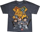 Harry Potter Lego: Hogwarts Charcoal Youth T Shirt (Large/Gray)