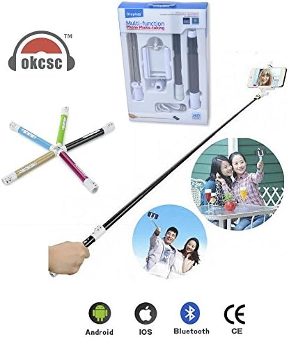 Godigi Ultra Light Carbon Fiber Bluetooth Extended Selfie Stick for Iphone/android W Shutter And Zoom Buttons - Includes Carrying Case + Mini Tripod!(Black)