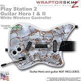 PS2 Guitar Hero I & II White Wireless Controller Skin Rusted Metal by WraptorSkinz TM (GUITAR NOT INCLUDED)
