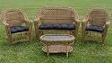 Saratoga 4-Piece Resin Wicker Patio Set - Cappuccino